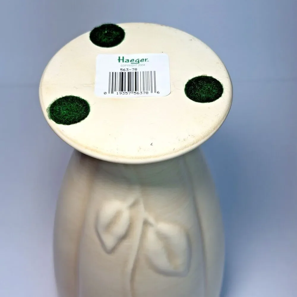Beautiful Haeger Pottery Vase Large 10.5" Leaf Vine Decor Neutral Contemporary - Picture 7 of 10